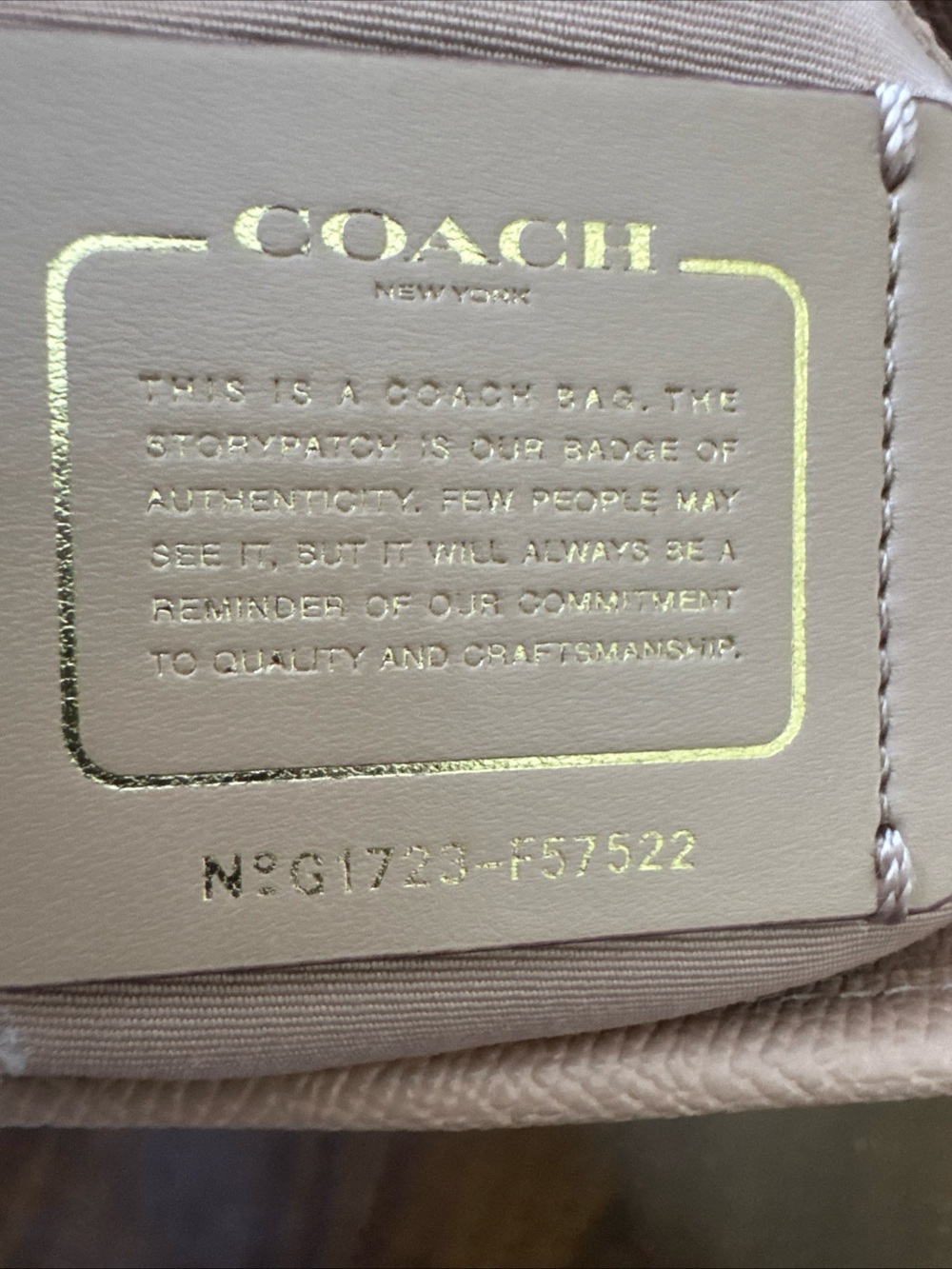 Coach City Tote Bag Crossgrain Leather Purse Pink F57522 Shoulder Double Handle - Picture 7 of 12